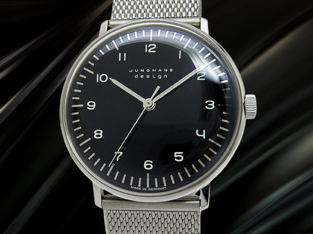 Junghans Max Bill Ref.027 3702 00 Hand-Wound Black Dial Mesh