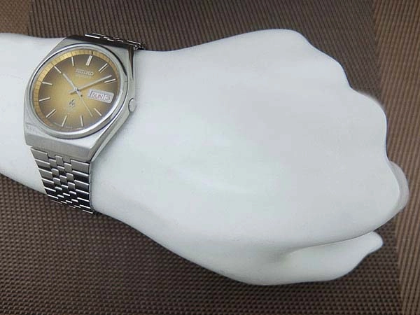 Seiko Type II 7123-8010 Quartz Brown Gradient Dial Day-Date SS