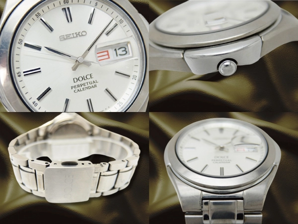 SEIKO Dolce 8F33-0030 Titanium Perpetual Calendar Watch Silver