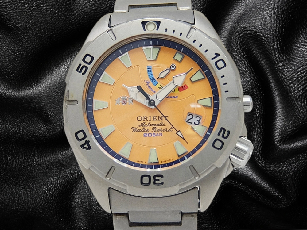 Orient M-Force Ref.EX00-CI CA Titanium Orange Dial Power Reserve